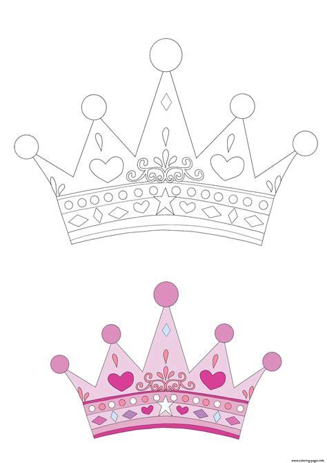 Princess Crown Coloring Page Printable