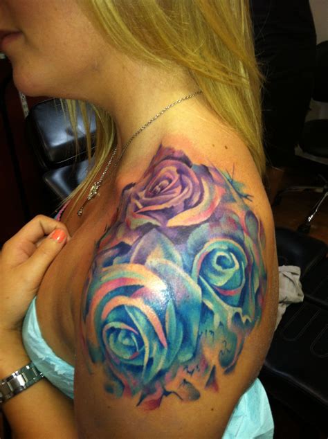 Amazing Watercolor Rose Tattoo Watercolor Rose Tattoos Shoulder