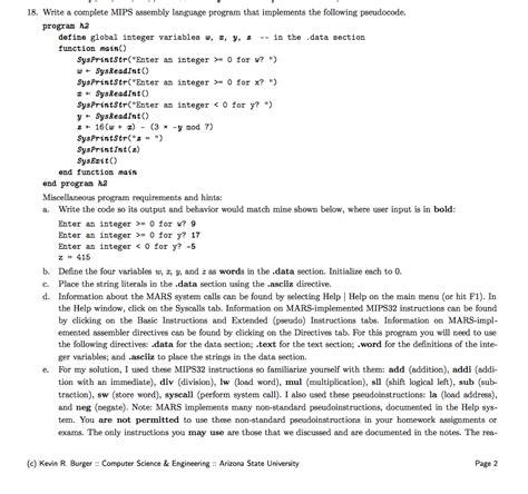 Learn about and revise assembly language with this bbc bitesize gcse computer science eduqas study guide. Solved: 18. Write A Complete MIPS Assembly Language Progra ...