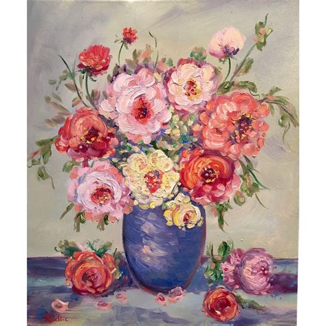 Abstract Impressionist Floral Still Life Flowers Original ...