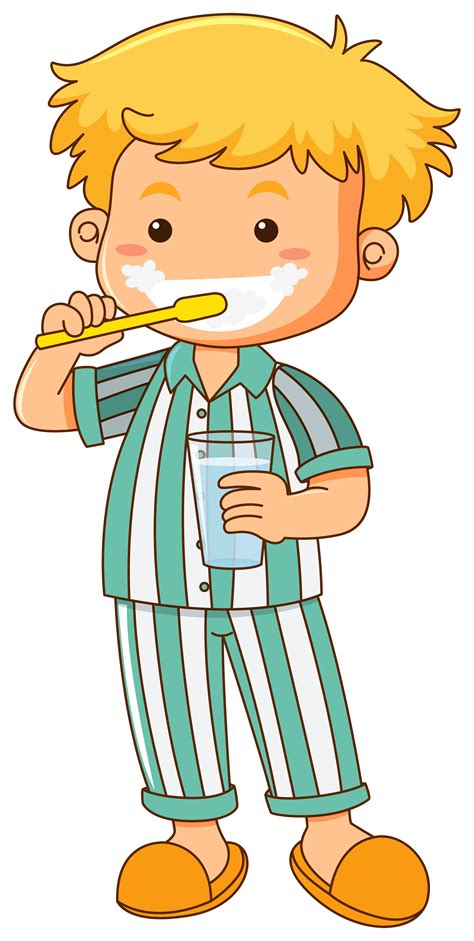 Little Boy Brushing Teeth 550061 Vector Art At Vecteezy
