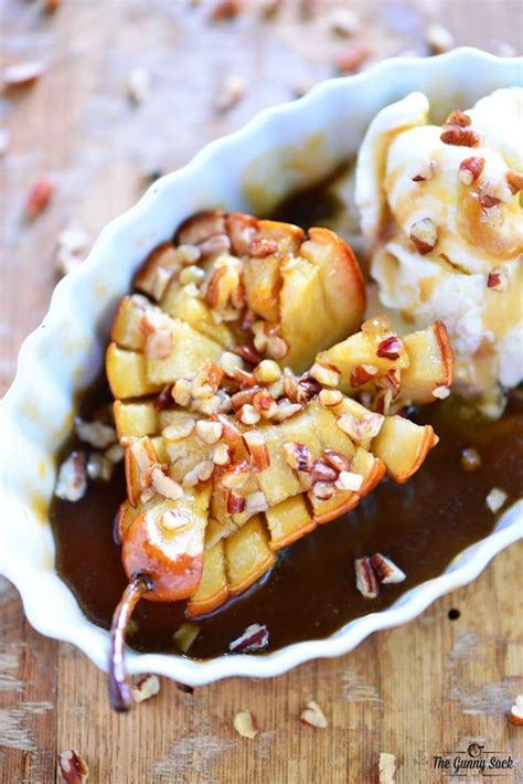 Bloomin Baked Pears Recipe With Pecans And Butterscotch Sauce Pear
