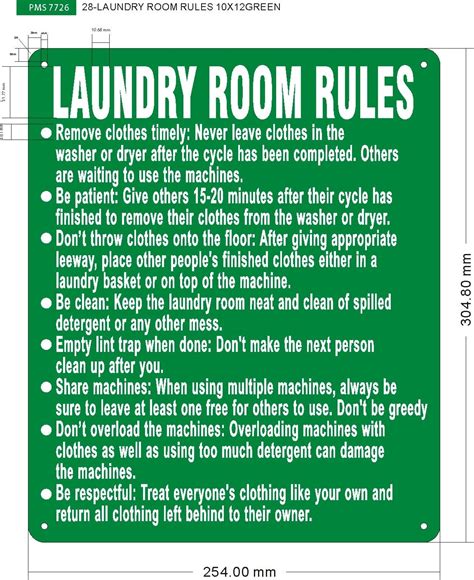 Laundry Room Rules Sign Hpd Signs The Official Store