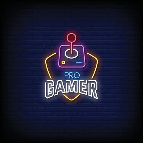 Pro Gamer Design Neon Signs Style Text Vector 2124685 Vector Art At