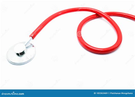 Red Stethoscope Isolated On White Background Stock Image Image Of