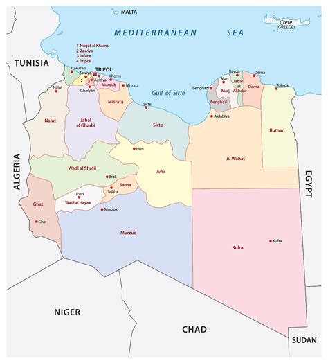 Africa Map Libyan Desert