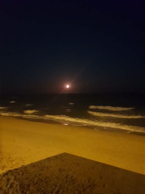 Night Beach Moon Waves Hd Phone Wallpaper Peakpx