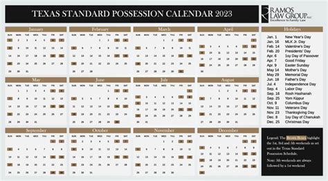Standard Possession Order Calendar Ramos Law Group Pllc