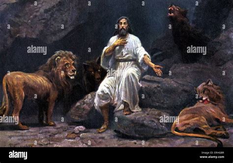 Daniel In The Lion S Den Painting Of The Scene From The Bible In