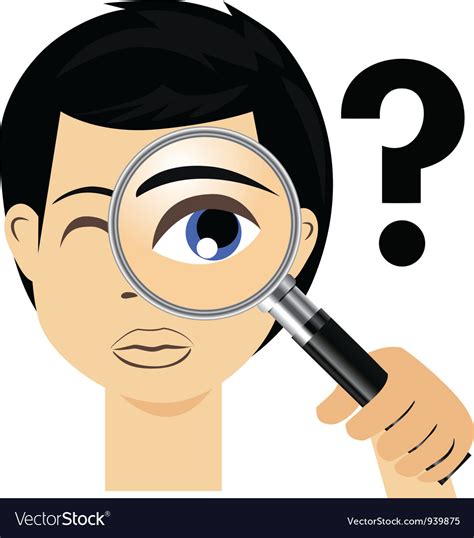 Detective With Magnifying Glass Royalty Free Vector Image