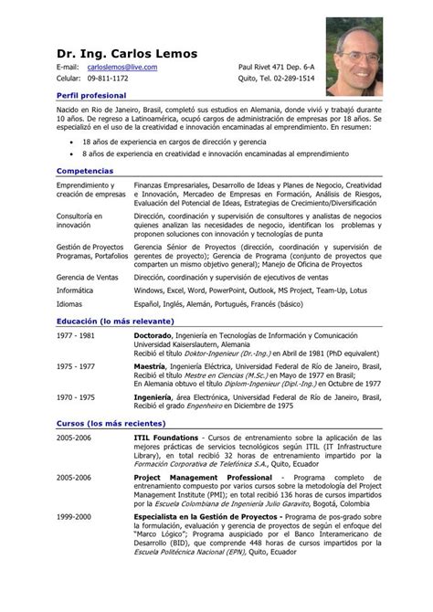Curriculum Vitae Curriculum Vitae Formato En Espanol
