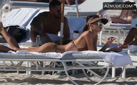 Thais Martins Sexy In A Beige Thong Bikini At The Beach In Miami Aznude