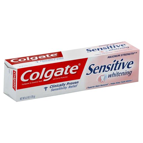 Colgate Toothpaste For Sensitive Teeth Whitening Regular 6 Ounce Tube
