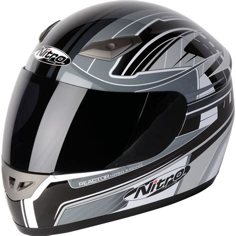 Nitro vertice full face motorcycle crash helmet grey white black s m l xl xxl. NITRO REACTOR LUXE ACU GOLD FULL FACE RACING MOTORBIKE ...