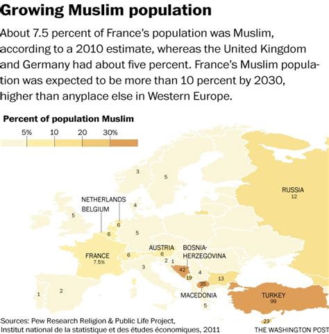 Map Frances Growing Muslim Population The Washington Post