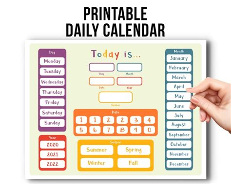 Printable Daily Calendar For Kids Printables For Kids Printable Busy