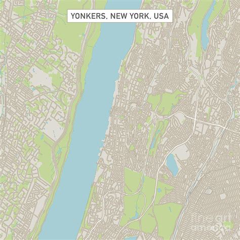 Yonkers New York Us City Street Map Digital Art By Frank Ramspott