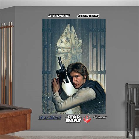 Han Solo Mural Wall Decal Shop Fathead For Star Wars Movies Decor