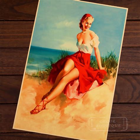 Maid Pin Up Girl Ww2 Pop Art Map Poster Classic Vintage Retro Kraft
