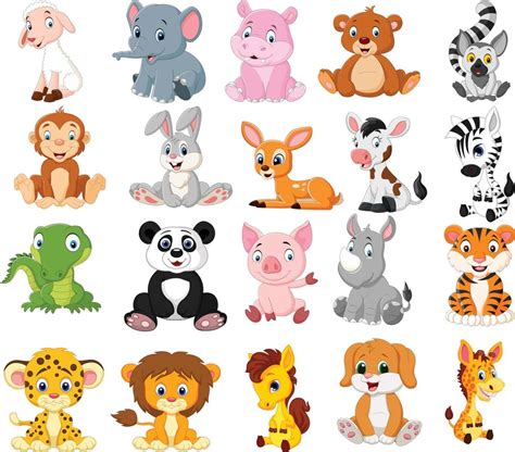 Cartoon Animals Collection Set 8078633 Vector Art At Vecteezy