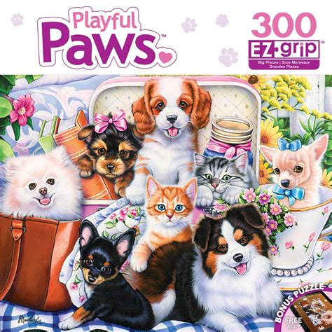 Fun Size 300 Pieces Masterpieces Puzzle Warehouse Paw Dog Cat