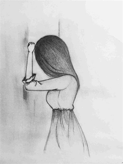 Depressed Girl Crying Drawing At Explore