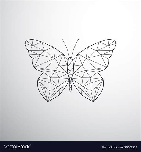 Geometric Butterfly Grey Royalty Free Vector Image