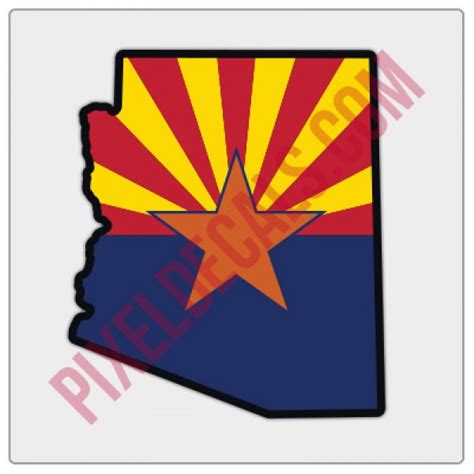 Arizona Flag State Shape Decal Color