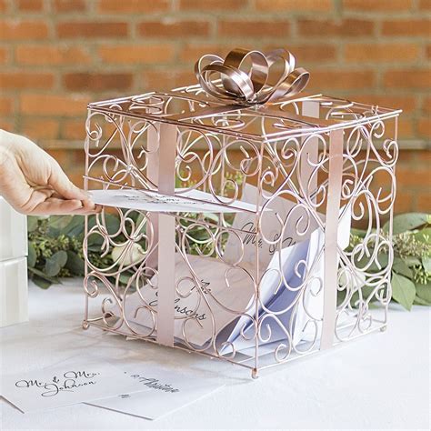 This is the worst amazon gift box i have ever ordered. Rose Gold Scrolled Wire Wedding Gift Card Box
