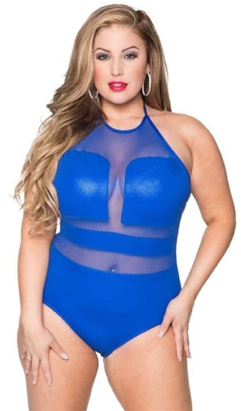 Plus Size One Piece Sexy Swimsuit Royal Blue Store