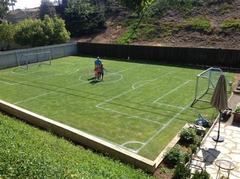 There are so many inexpensive possibilities. Mini Professional Soccer Field | Backyard sports, Backyard ...