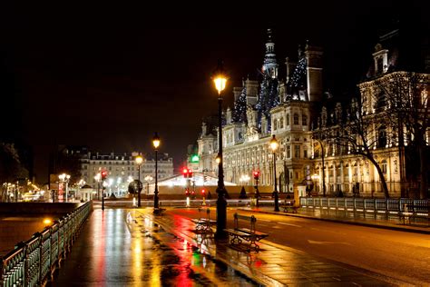 Architecture France City Lights Romance Rainy Rain Wallpapers Hd Desktop And Mobile