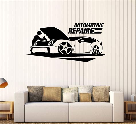 Vinyl Wall Stickers Automotive Repair Car Service Garage Decal Unique