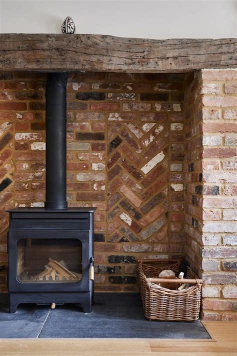 Log Stove In Inglenook Fireplace Building A Cottage Cottage House