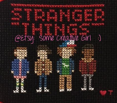 Stranger Things Cross Stitch El Mike Dustin And Lucas Cross Stitch
