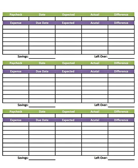 7 Best Images Of Printable Paycheck Budget Free Printable Paycheck
