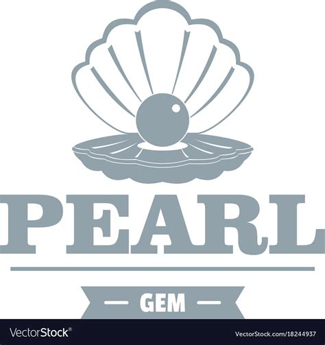 Pearl Gem Logo Simple Gray Style Royalty Free Vector Image
