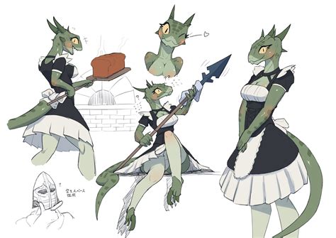 さだぴー On Twitter 落書き：アルゴニアンの侍女 Fantasy Character Design Character