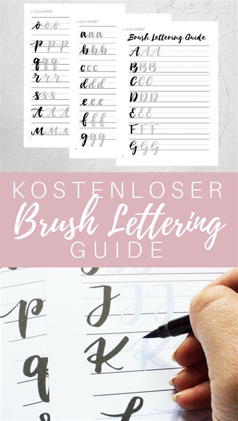 Einfach herunterladen, ausdrucken und üben zu hause! Kostenloser Brush Lettering Guide | Schriftführer, Lettering, Pinselschrift