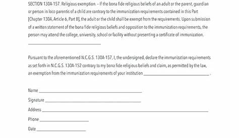 Religious Exemption Letter Samples