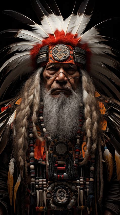Tribal Shaman Shakes Rattle Intricate Beadwork And Feathers Adorning
