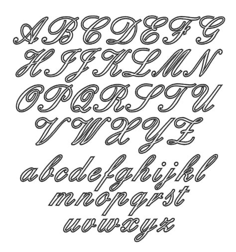 Styles Embroidery Font Outline Script Font From Embroidery Patterns