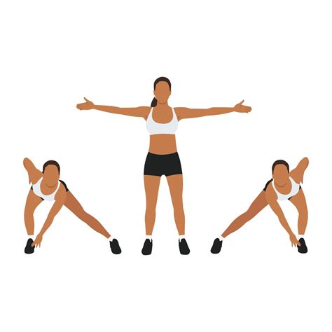 Woman Doing Arms Cross Side Lunge Exercise Flat Vector Illustration