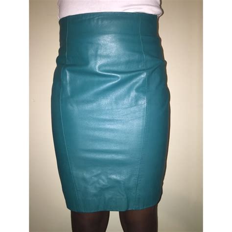 Vintage Skirts Vintage Teal Leather Skirt Poshmark