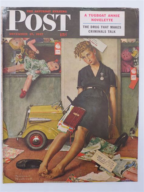 The Saturday Evening Post Magazine December 27 1947 Norman Rockwell Weary Store Clerk Cover