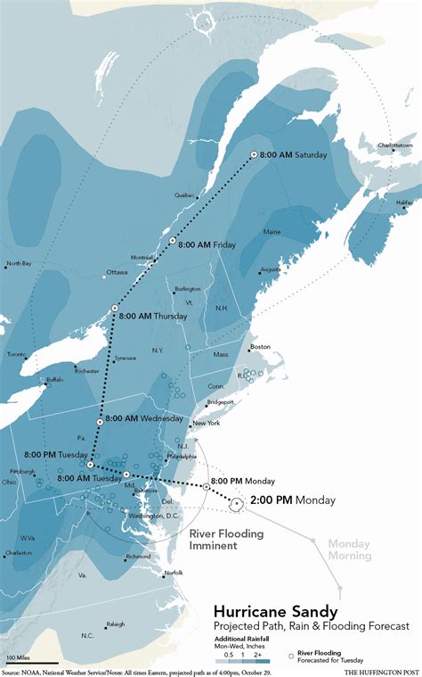 Infographic When And Where Sandy Will Strike Great Pictures