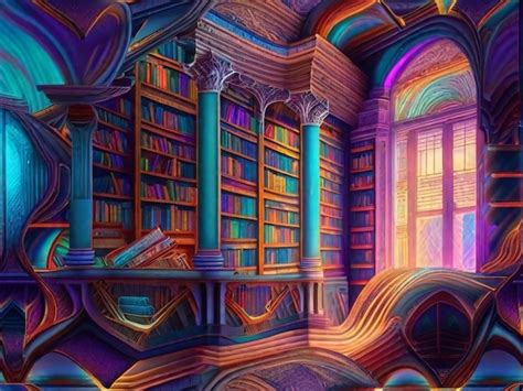 Premium Ai Image A Whimsical Library With Its Colorful Books And