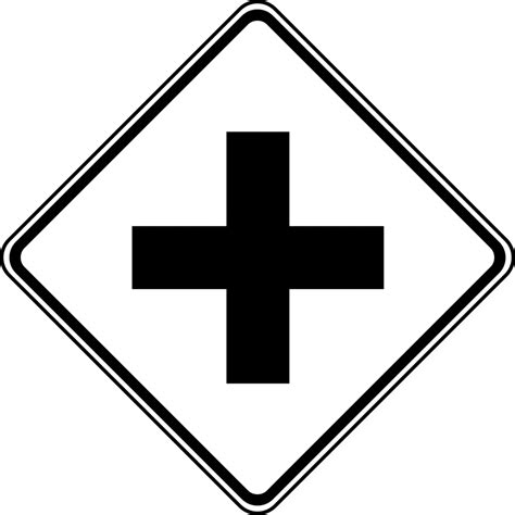 Cross Road Black And White Clipart Etc