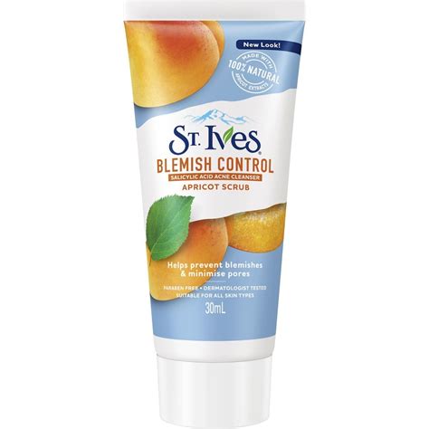 Ives formulas use effective, natural ingredients for fresher, younger looking skin St Ives Blemish Control Apricot Scrub 30mL | BIG W