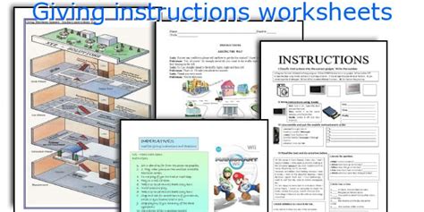 Giving Instructions Worksheets